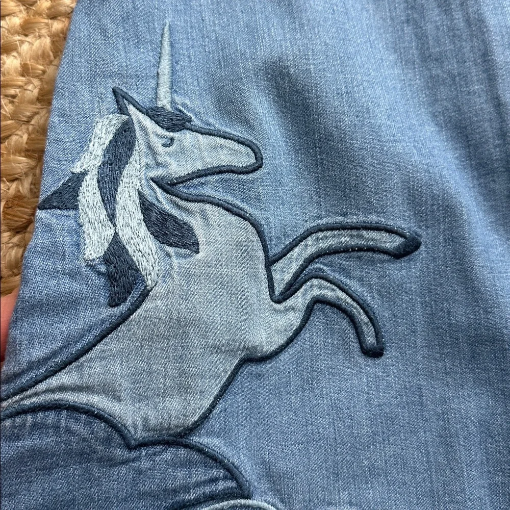 Mini Biden chambray unicorn dress 5-6 - Picture 3 of 5